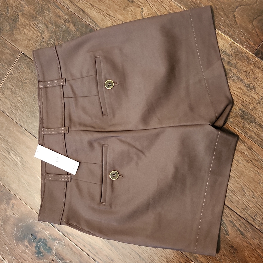 WHITE HOUSE BLACK MARKET DARK BROWN HIGH RISE 4 INCH CARGO SHORTS SIZE 0 NWT - Picture 10 of 11